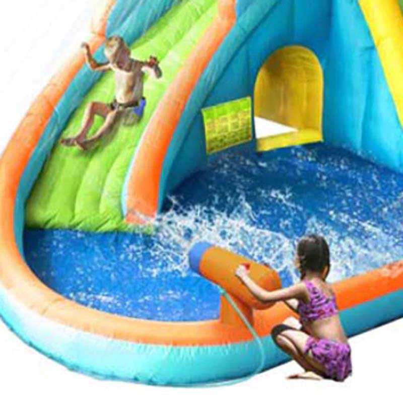 kid-wise-splash-landing-waterslide-with-water-cannon-front-view-with-kids-playing
