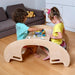 Kidodido 2 In1 Montessori Wooden Seesaw and Table Chair Set Drone Shot 2 Kids Sitting And Playing