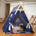 Kidodido Blue Stars Play Indoor Tent and Play Mat A kid Taking A Selfie Inside The Tent