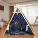 Kidodido Blue Stars Play Tent and Play Mat Front View With Open Door