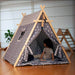 Kidodido Gray Stars Play Tent and Play Mat Front View Showing 2 Kids Having Coversation Inside The Tent