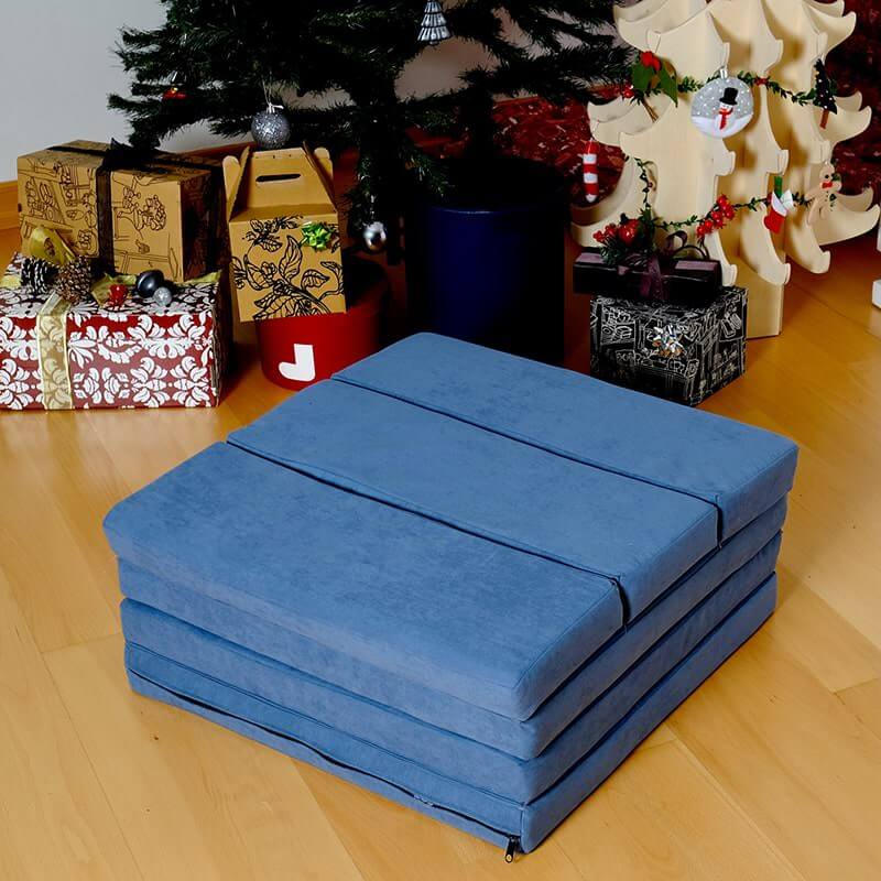 Kidodido Transformable Kids Play Mat and Couch - Multipurpose Baby Play Mat and Kids Couch Blue 4 Folds