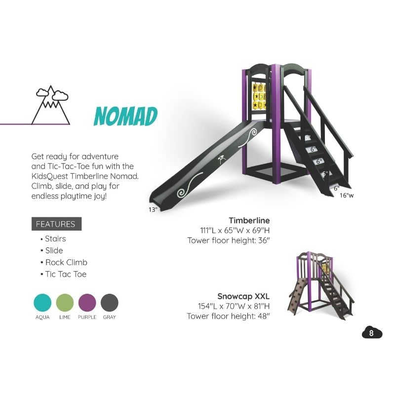 KidsQuest Nomad Indoor Outdoor Playset Dimensions