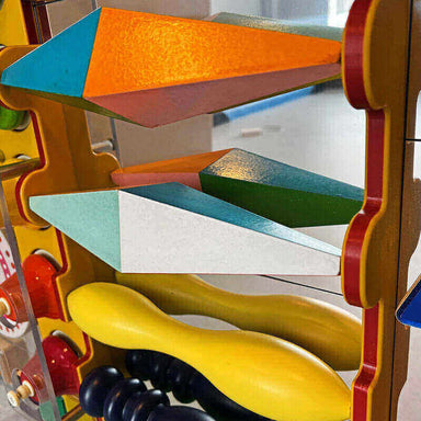 Kinetic Wonder Wall With Three Large Prism-Like Blocks Sensory Wall Panel