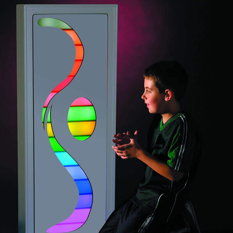 Ladder Sensory Lights in Curving Abstract Shape and Rainbow Horizontal Segments for Sensory Rooms