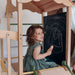 Indoor Climber for Kids Morning Light Chalkboard Panel in Use