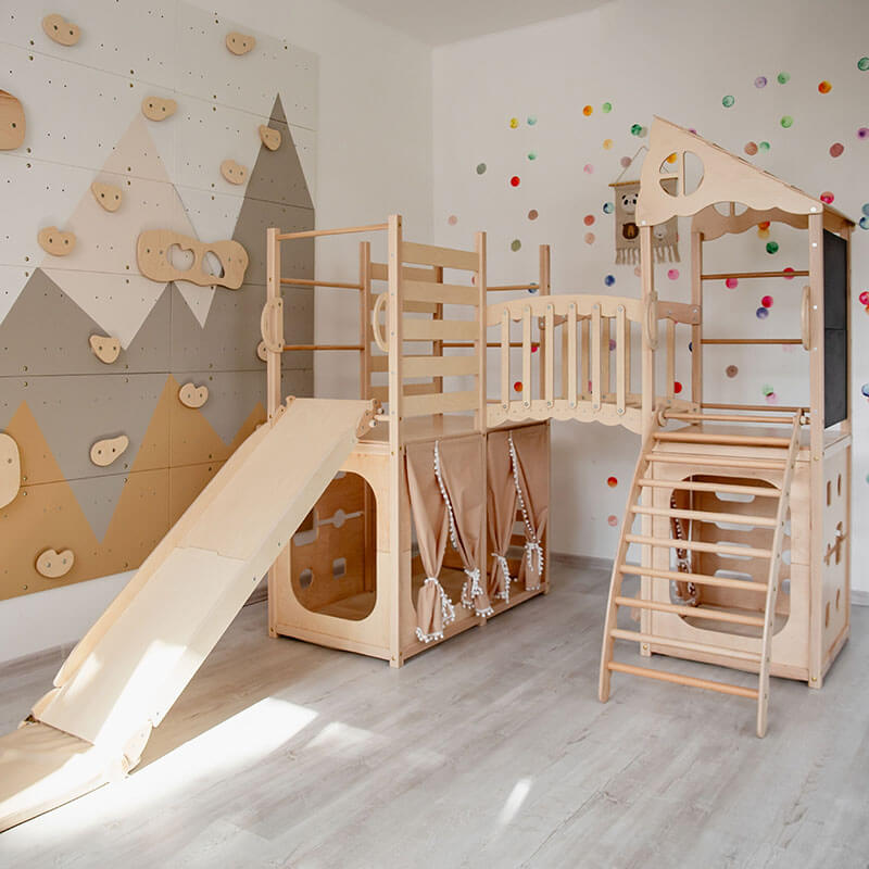 Indoor Climber for Kids Natural Wood