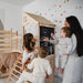 Indoor Climber for Kids Natural Wood Blackboard Panel Mother and Kids
