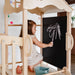 Indoor Climber for Kids Natural Wood Blackboard Panel With Girl