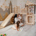 Indoor Climber for Kids Natural Wood Corner View Family