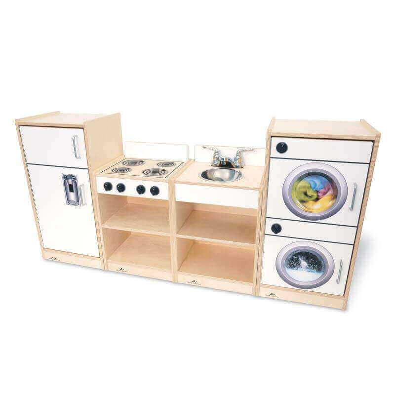 Let’s Play Toddler Kitchen Ensemble - White - Wb7070 Corner View