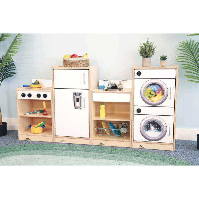 Let’s Play Toddler Kitchen Ensemble - White - Wb7070 Front View