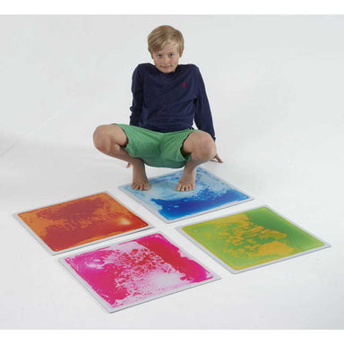 Liquid tile floor set of 4 with a boy