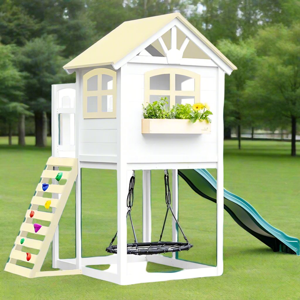 Londyn Swing Set with yellow trim