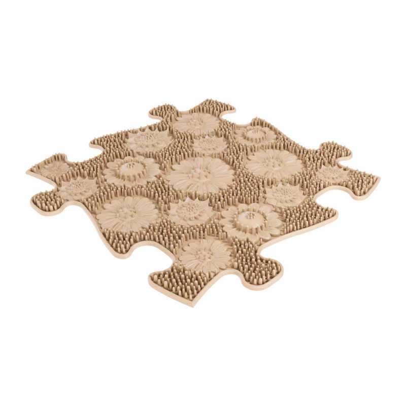 Beige Brown flower textures on children's playmat