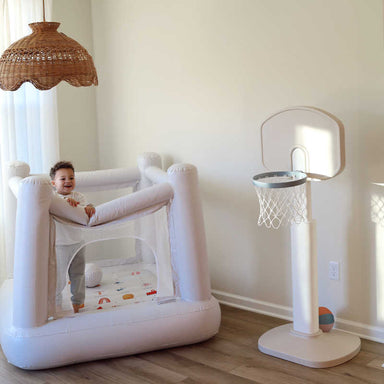 Mini Alphabet Indoor Bounce House with a boy playing 