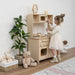 Montessori Play Kitchen Little Girl Playing Side View