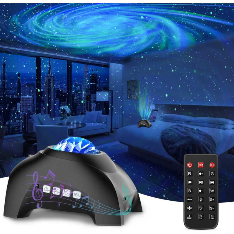 northern lights deluxe projector sensory light in a bedroom