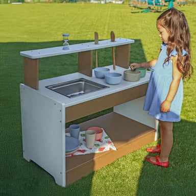 Kids Mud Kitchen Wb2722 on Grassy Lawn
