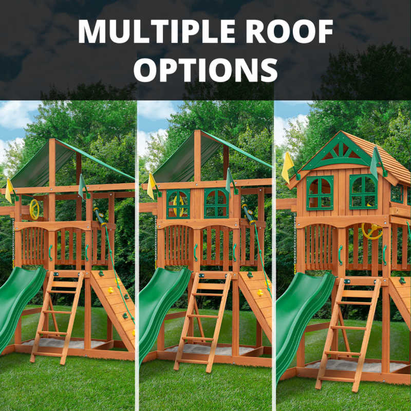 Outing with Trapeze Arm Outdoor Playset Roof Options