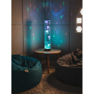 PLAYLEARN 27" Jellyfish Lamp with Remote - Extra Wide on a table 