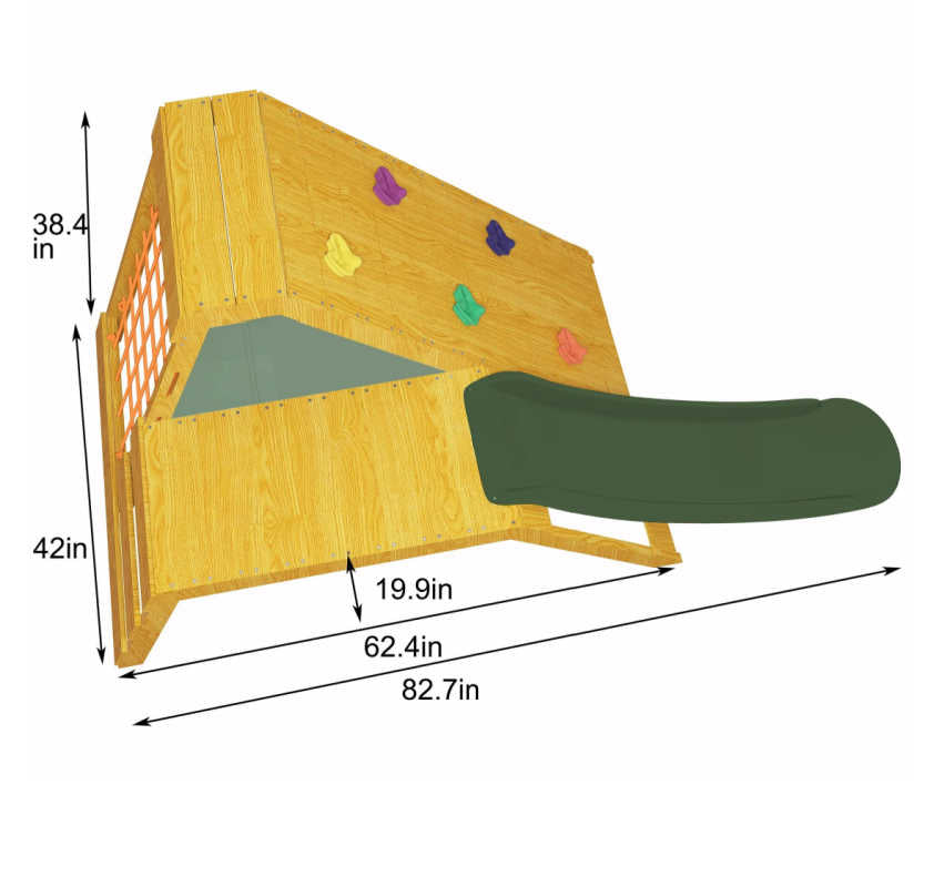 Avenlur Palm - 5-in-1 Outdoor and Indoor Playground Playset Dimensions