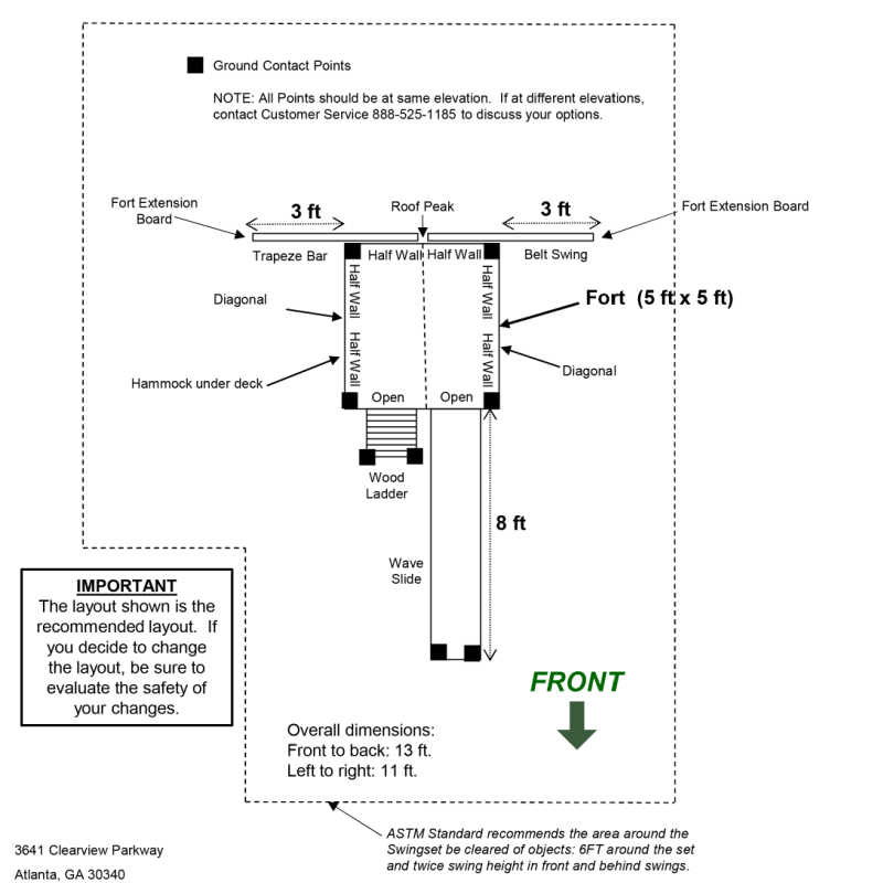 Pathfinder Swing Set: Space Saver Edition Dimensions