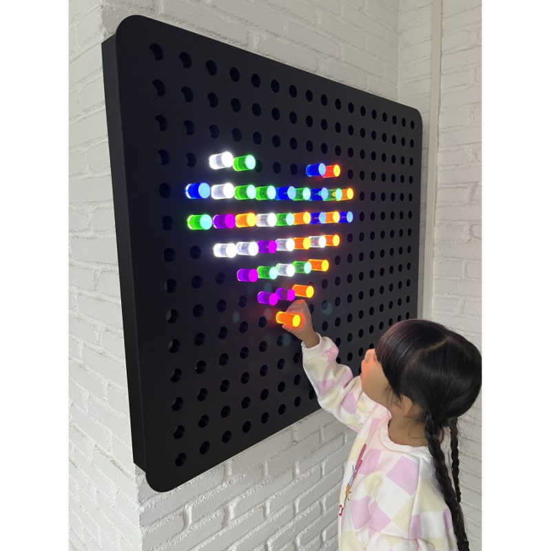 Pixel Pop interactive light panel with a girl