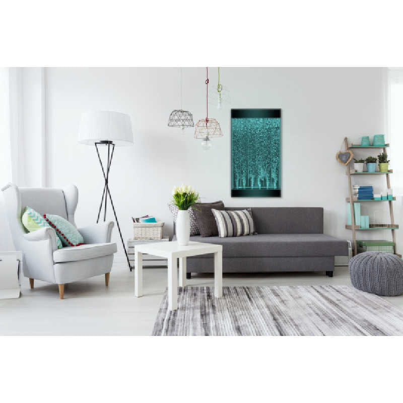 PlayLearn 3ft Wall Mounted Sensory Bubble Wall with Color Changing Lights in living room