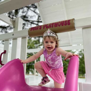 Congo Playset Safety Bumper Pad in sand and pink