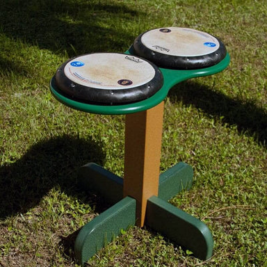 Playmore Design Doubble Play Drum Table Playground Musical Equipment Outdoor Bongo Drums Mounted