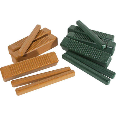 Playmore Design Eco Percussion Set With Box and Sorter Brown and Green Ridged Blocks