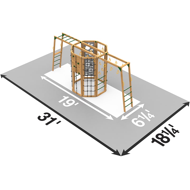 Playstar Cliff-Hanger Silver Outdoor Playset Dimensions