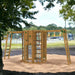 Playstar Cliff Hanger Silver Outdoor Playset in a backyard