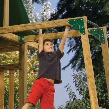Playstar Monkey bar add on with a boy climbing