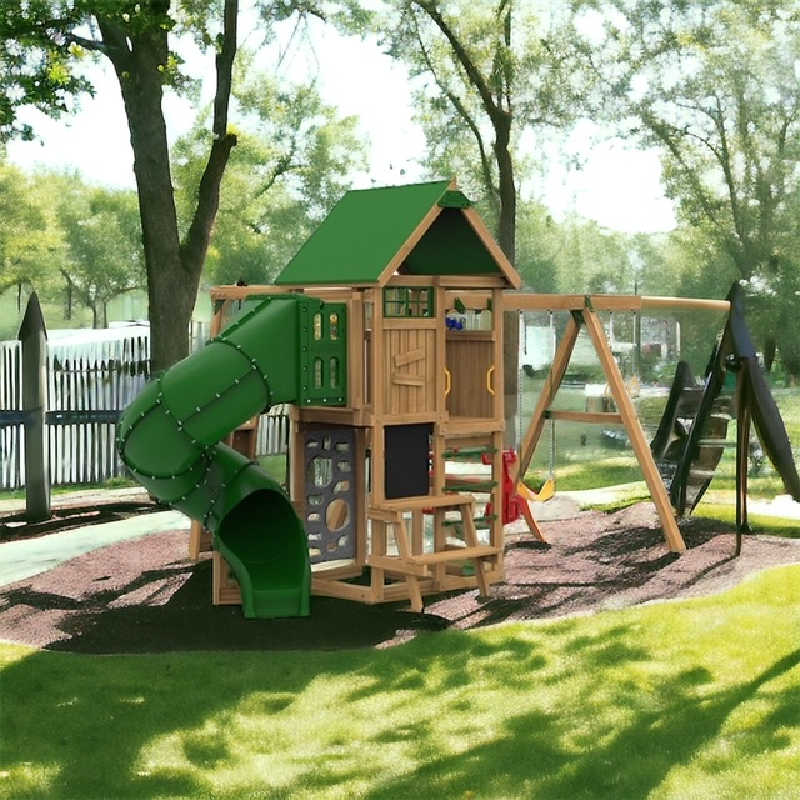 Playstar Highland Gold Outdoor Playset in a yard