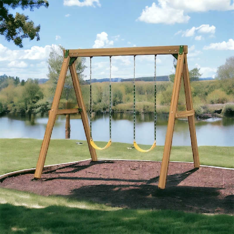 Playstar Horizon Bronze Swingset by a lake