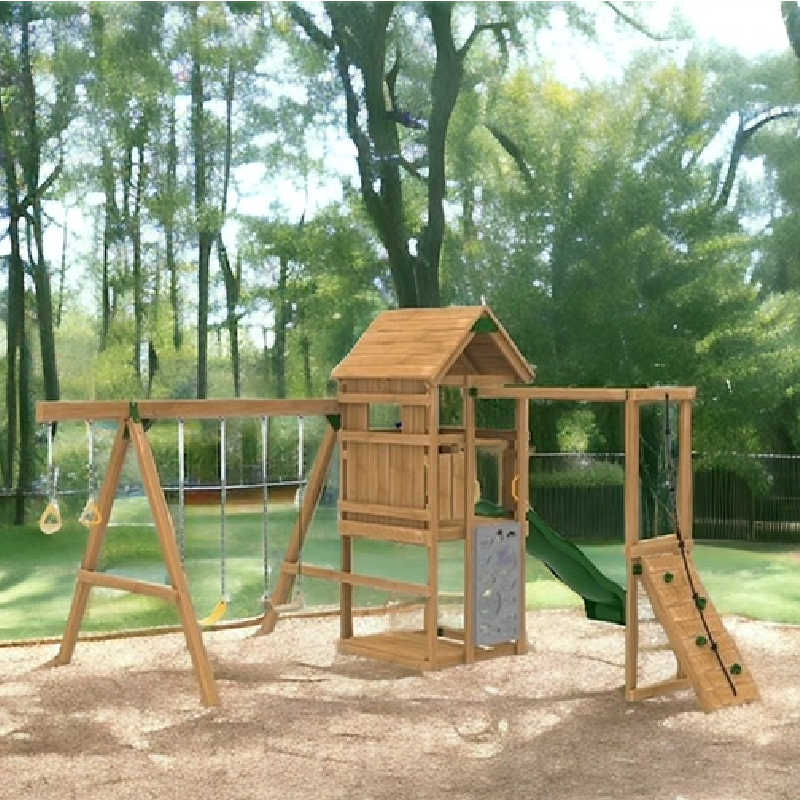 Playstar Ridgeline Silver Outdoor Playset in a backyard