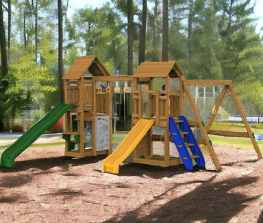 Playstar Super Star XP Bronze Outdoor Playset in a backyard