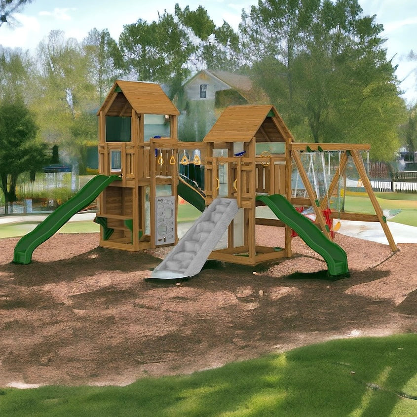 Playstar Super Star XP Silver Outdoor Playset in  yard