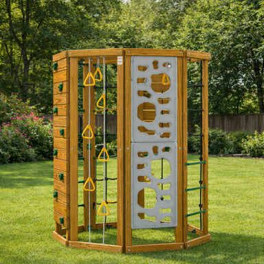 Playstar Cliff Hanger Bronze Outdoor Playset in grass