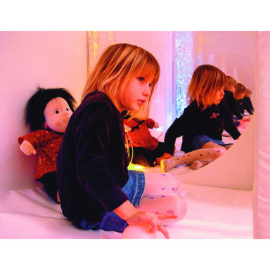 Portable Sensory Den inside with girl