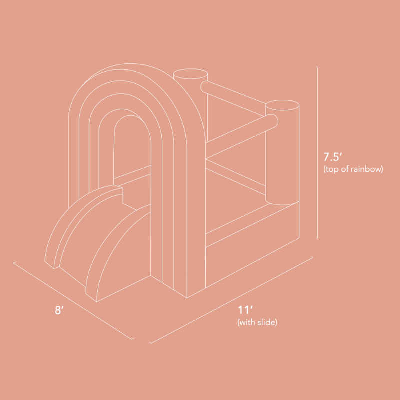 Rainbow Neutral Bounce House dimensions