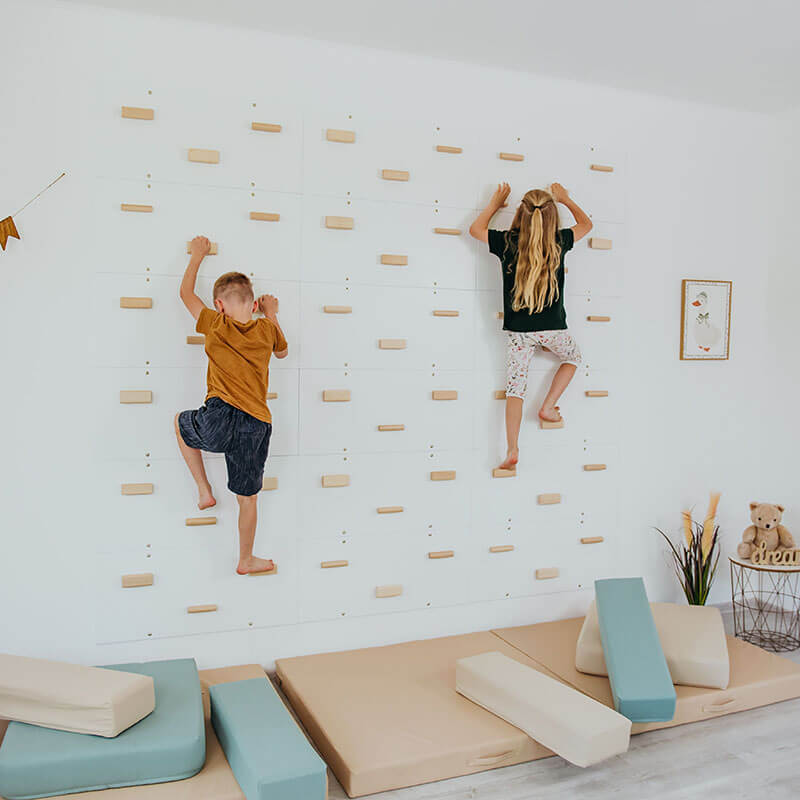 Rock Climbing Wall Snow White Set of 18 Panels Corner View