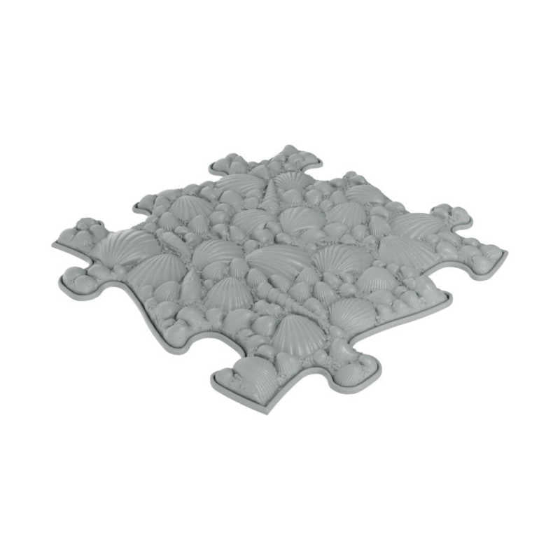 Seashell pattern in grey on a children's playmat