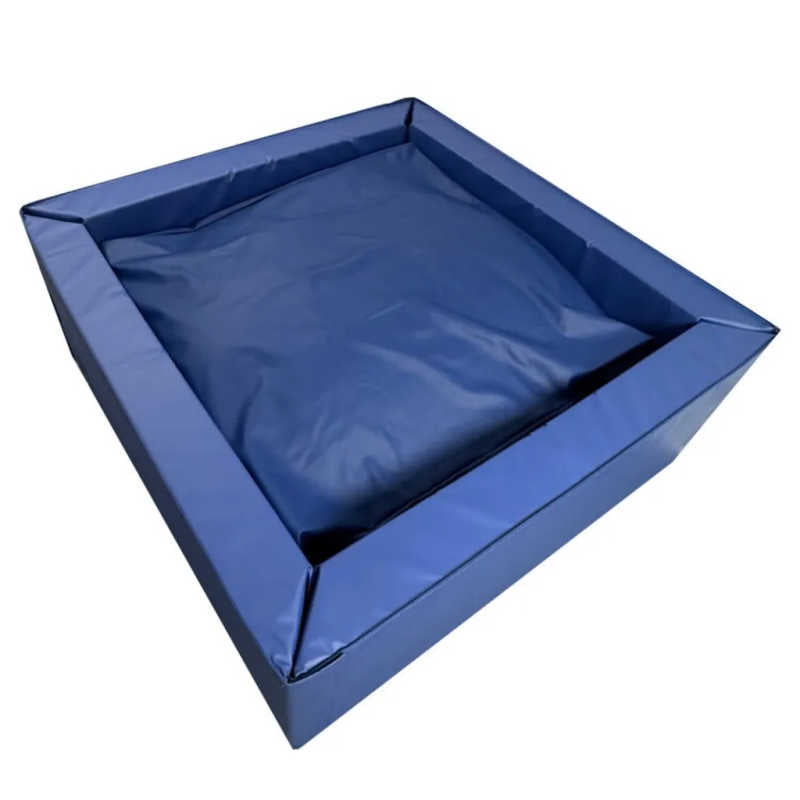 Blue sensory crash pit with padded 24 inch walls and inner foam crash pad