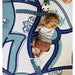Shwally August Rose White Reversible Playmat on colorful side with  baby crawling