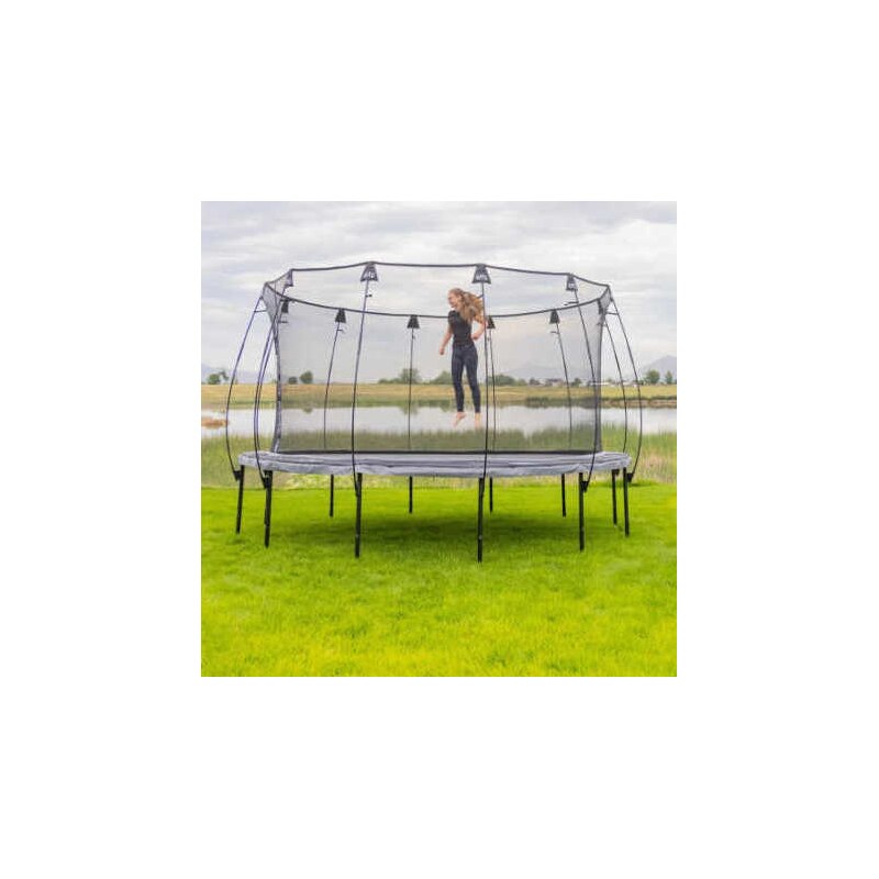 Skywalker Trampolines 14' Round Epic Series Trampoline - EPIC14D07 – Skywalker Trampolines 14 foot Round Epic Series Trampoline - EPIC14D07 with girl jumping on it