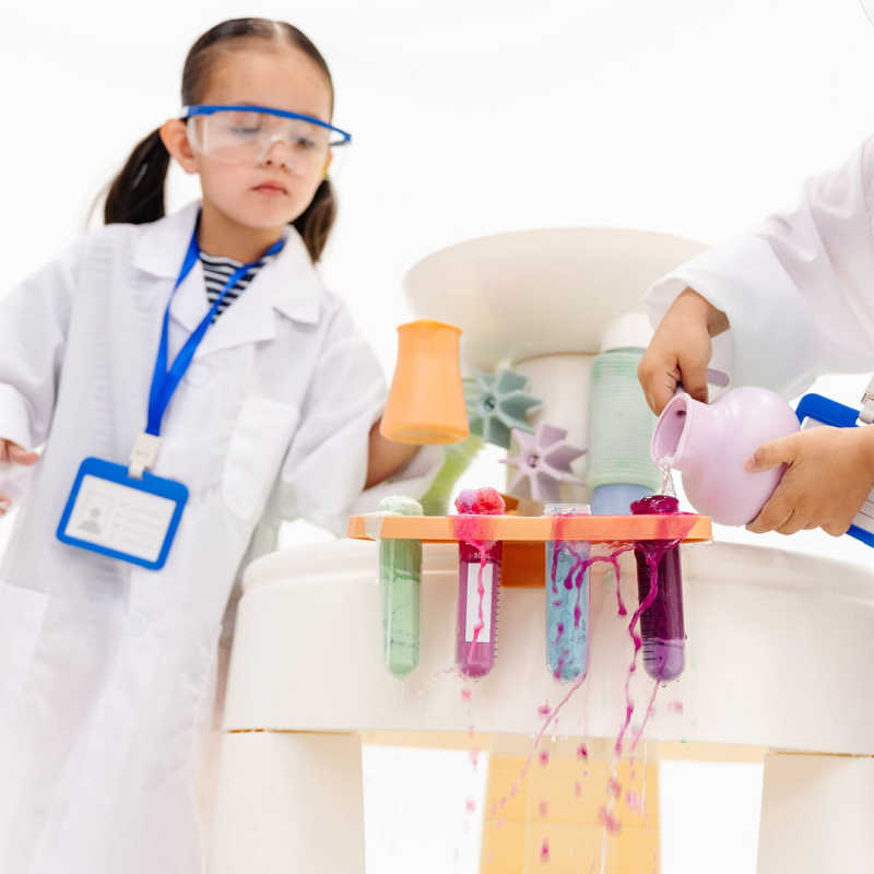 Smol Curiosity Water Table set up for outdoor sensory water play
