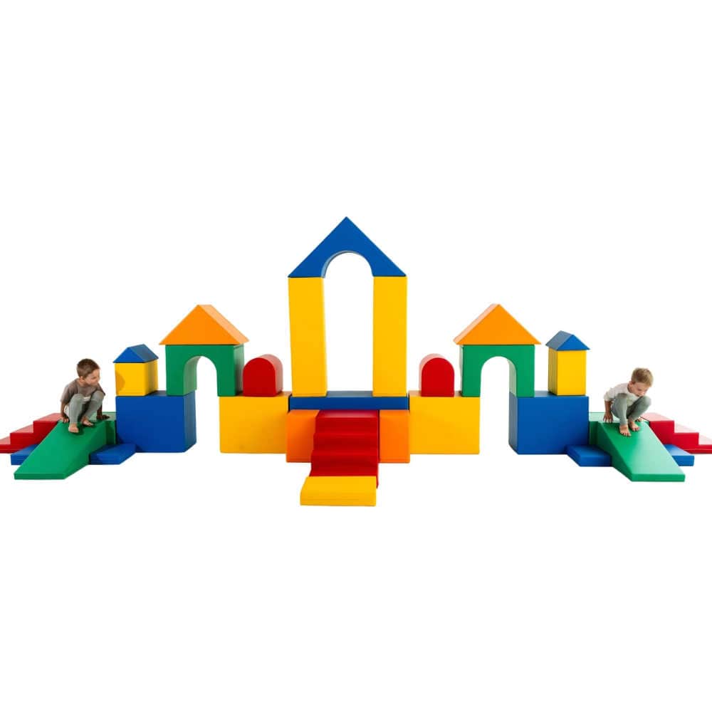 soft play set castle multicolor front view
